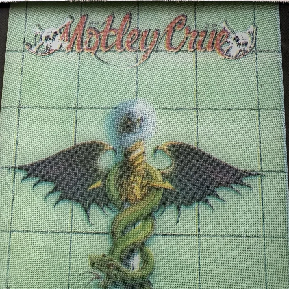 Vintage - MOTLEY CRUE DR FEELGOOD Carnival Fair Mirror Glass Large 12